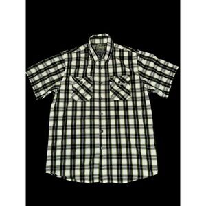 Dixxon Flannel Shirt Mens L  Green Black Plaid The Deuce‎ Bamboo Short Sleeve